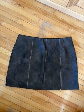 Lisa Says Gah! Pleather Mini Skirt with Side Slit